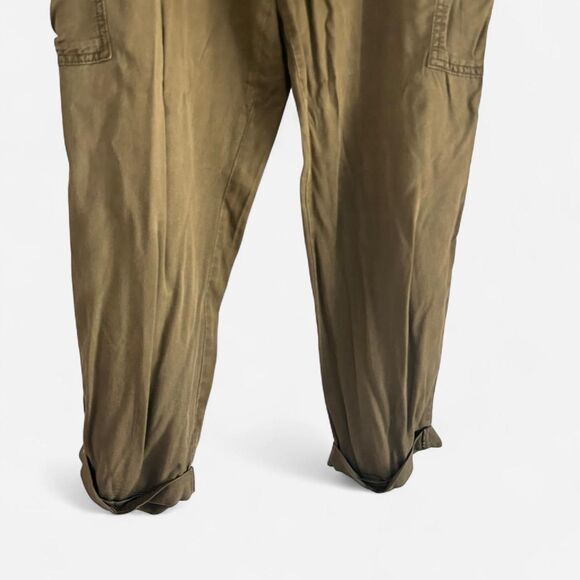 Free People Olive Soft-Girl Cargo Belted High-Rise Trousers – Size 8 - Picture 6 of 8